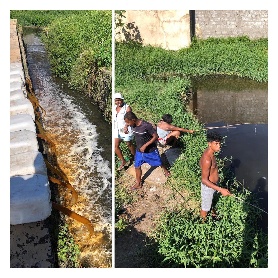 During the project, people were seen fishing by the river