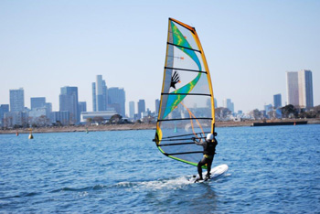 Windsurfing at Odaiba